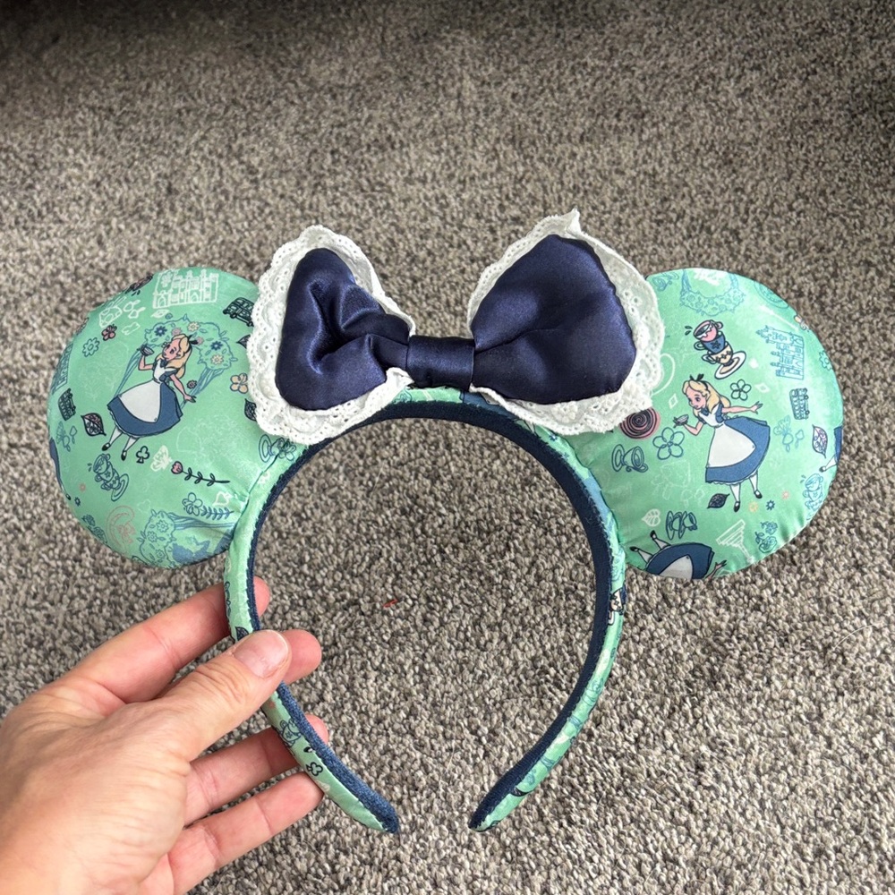 Alice in Wonderland Themed Ears with Bow